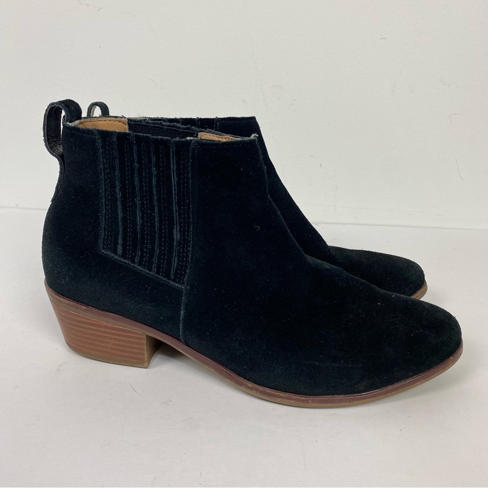 J.Crew Black Leather Suede Ankle Boots Booties minimalist capsule wardrobe